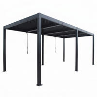 PERGOLA Paros Schwarz Bioklimatisch 3 x 6 m Doppel - Schwarz, Metall (290/230/571cm) - Concept Usine