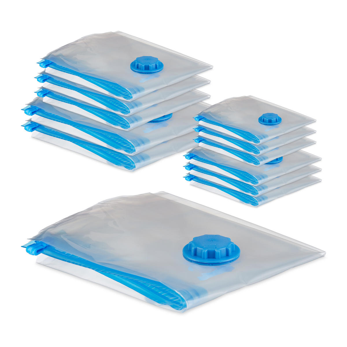 12-TLG.VAKUUMBEUTEL-SET - Transparent, Kunststoff (80/100/0.7cm) - Relaxdays