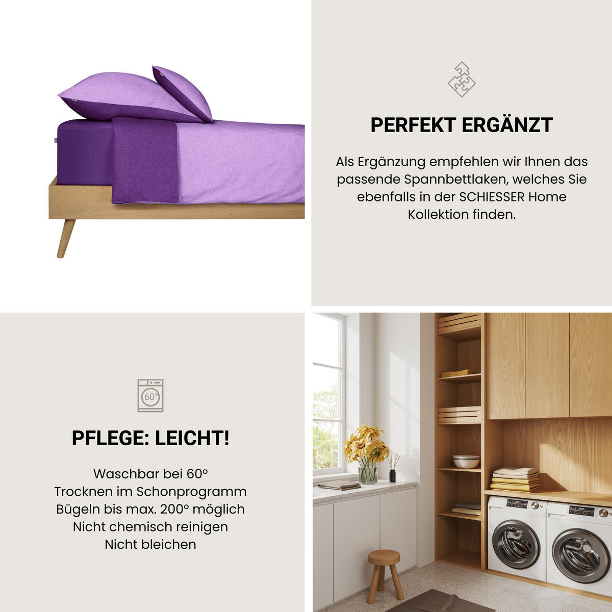 SPANNBETTLAKEN Jessi - Edeljersey - 100 x 200 cm - Lila - Lila, Textil (100/200cm) - SCHIESSER