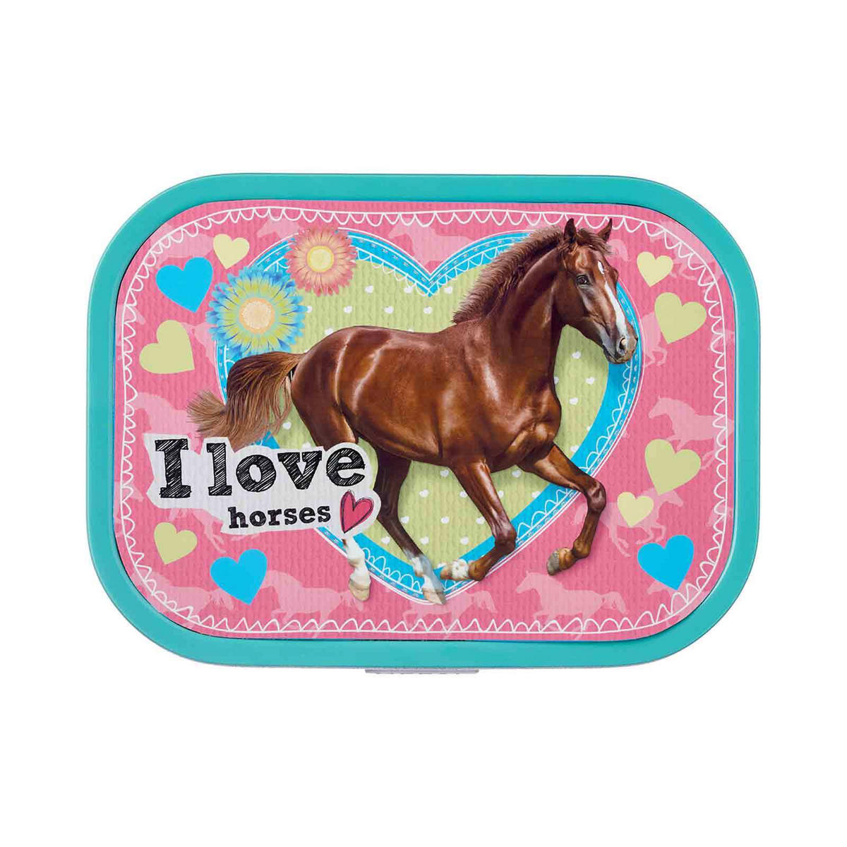BROTDOSE Campus My Horse 700 ml - Türkis/Pink, Kunststoff (13.2/6.1/17.8cm) - Mepal