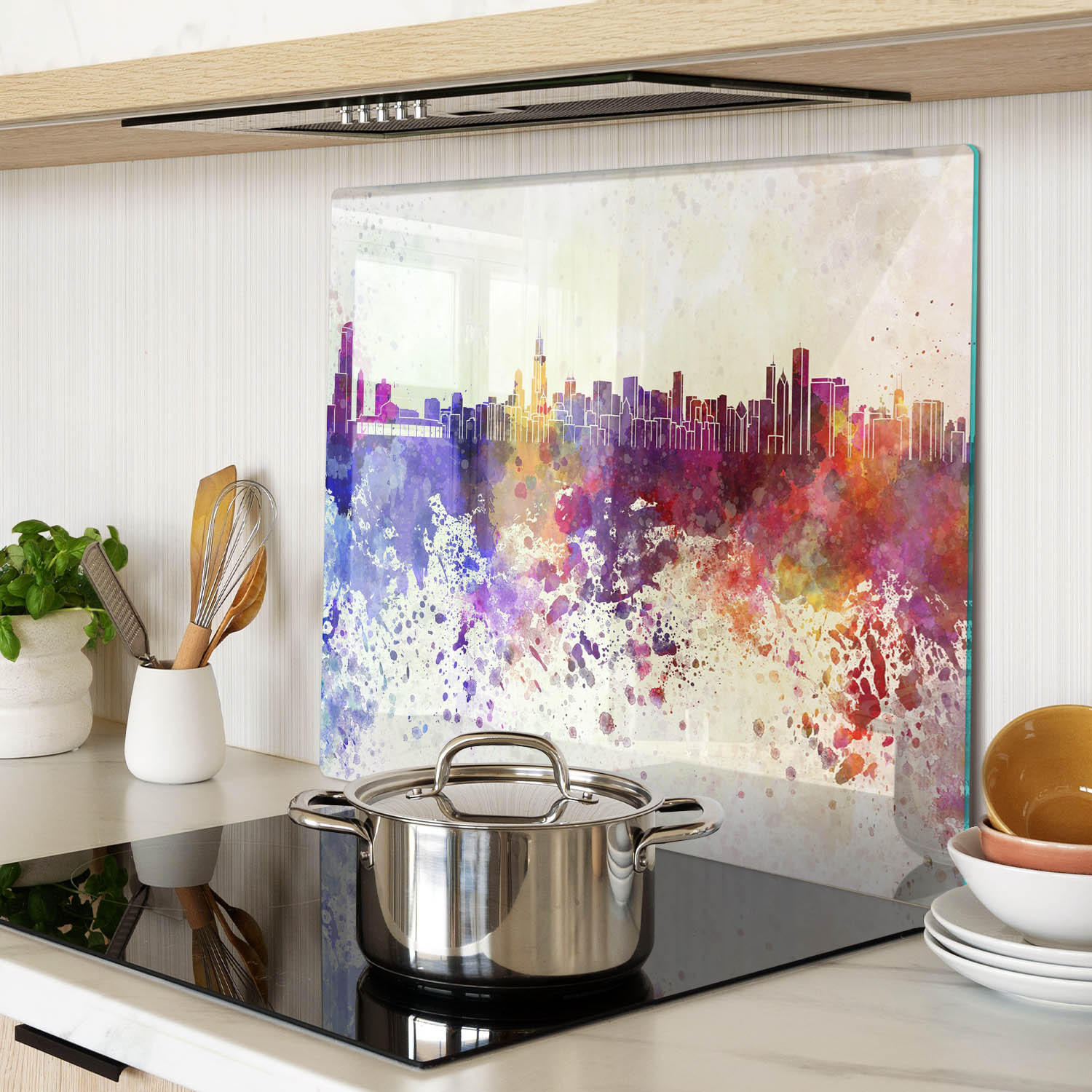 GLASPLATTE 60x52 cm Chicago - Multicolor, Glas (60/0.4/52cm) - TULUP