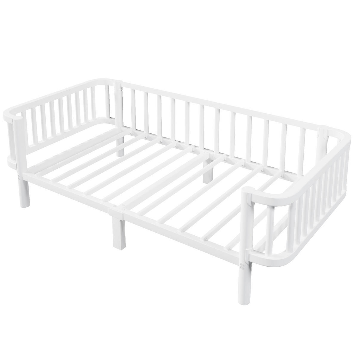 TAGESBETT 90 x 200 cm, stabiles Lattenrost aus Stahl, Weiß - Weiß, Metall (90/200cm) - KOMHTOM
