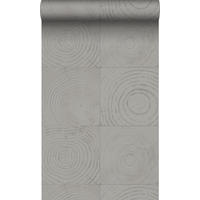 TAPETE Querschnitte von Baumstämmen 53 cm x 10.05 m - Grau, Papier (53/1000cm) - Origin Wallcoverings