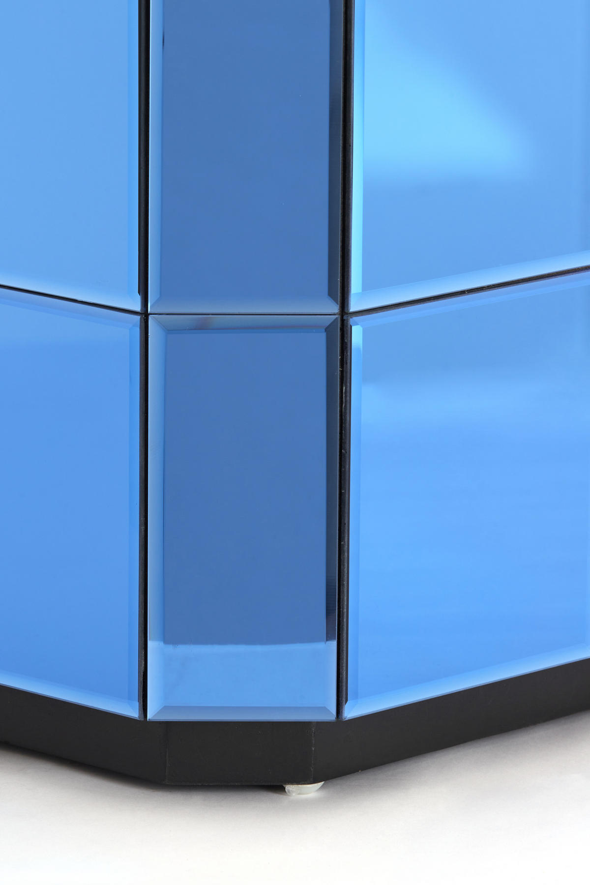 BLUMENSÄULE Luciano Blau 40/40/100 cm - Blau, Glas (40/40/100cm) - Light & Living