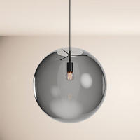 GALERIELEUCHTE Orb 5m Abhängung Rauch/Schwarz Ø 50cm - Anthrazit/Schwarz, Glas (50/50/50cm) - s.luce