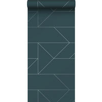 TAPETE grafische Linien 53 cm x 10.05 m - Blau, Papier (53/1000cm) - Origin Wallcoverings
