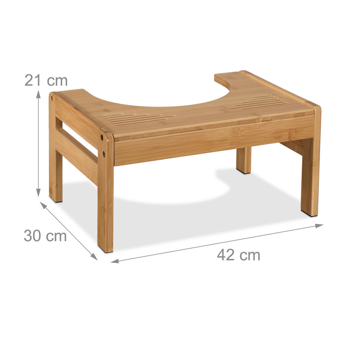TOILETTENHOCKER - Hellbraun, Holz/Kunststoff (42/21/30cm) - Relaxdays