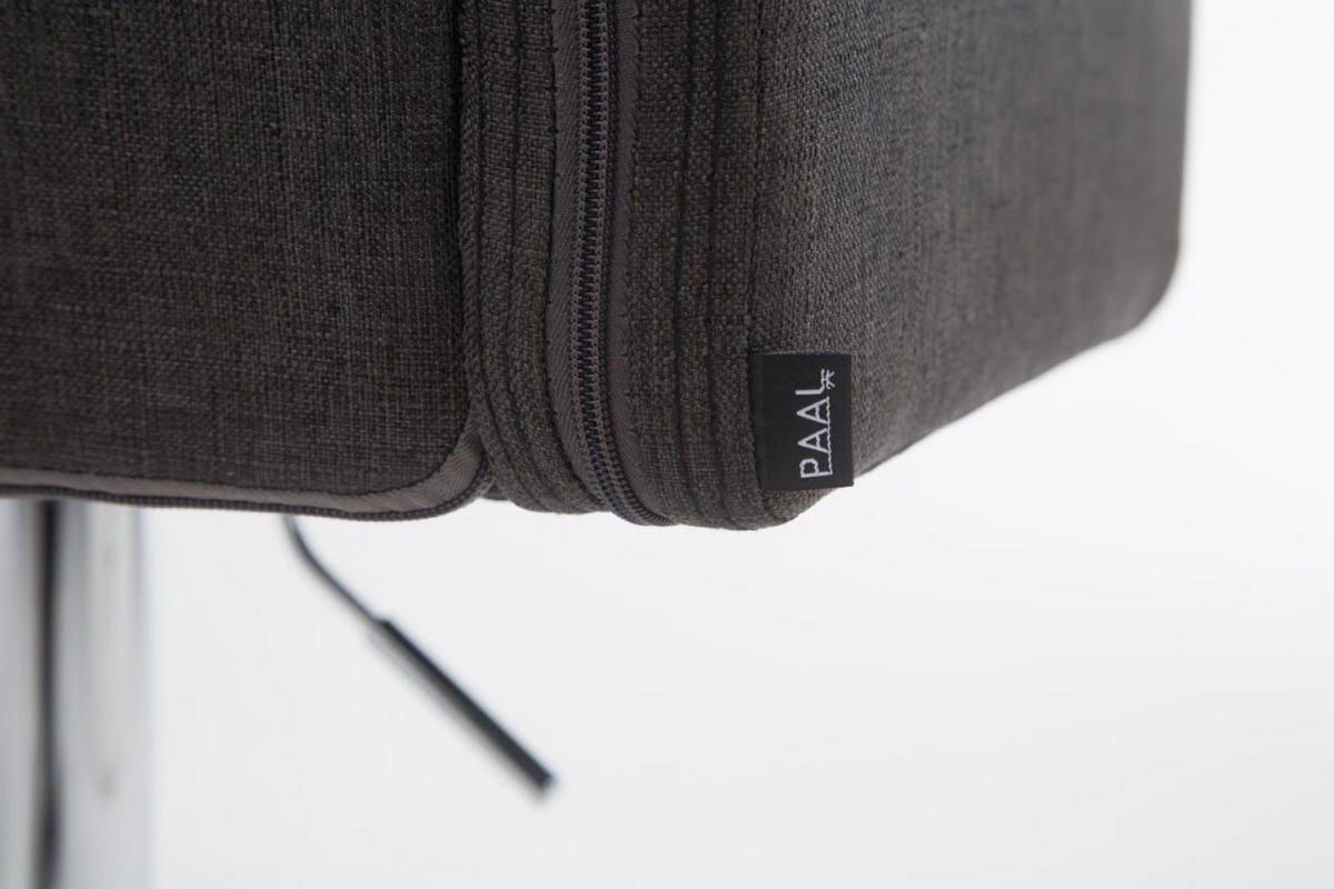 BARHOCKER Stoff dunkelgrau - Chromfarben/Dunkelgrau, Textil/Metall (60/93/56cm) - CLP