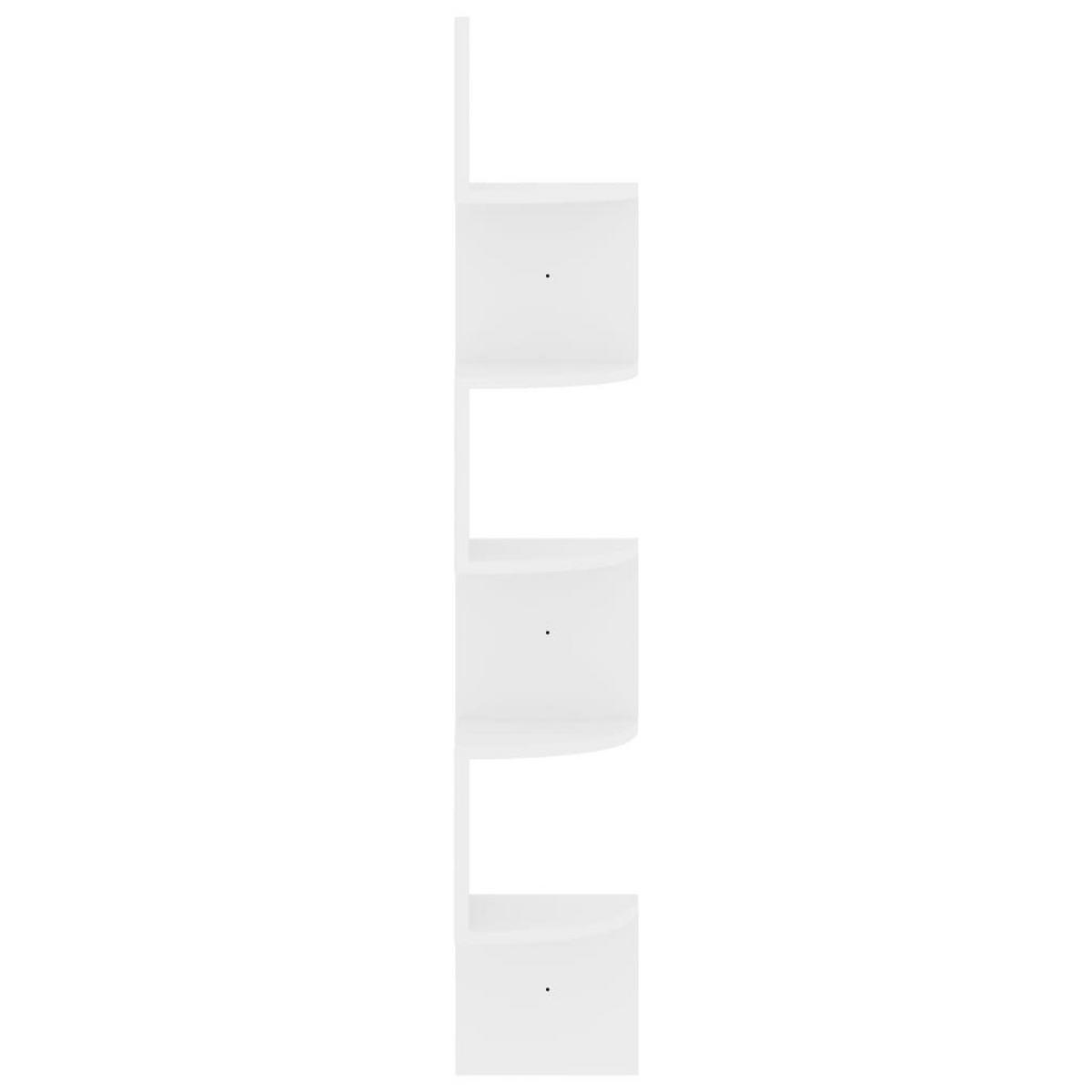 WAND-ECKREGAL Hochglanz-Weiss 19/19/123 Cm Holzwerkstoff - Weiß, Holzwerkstoff (19/123/19cm) - vidaXL