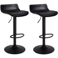 BARHOCKER 2er Set Averna Kunstleder schwarz - Schwarz/Weiß, Kunststoff/Metall (43/94/44cm) - TPFLiving