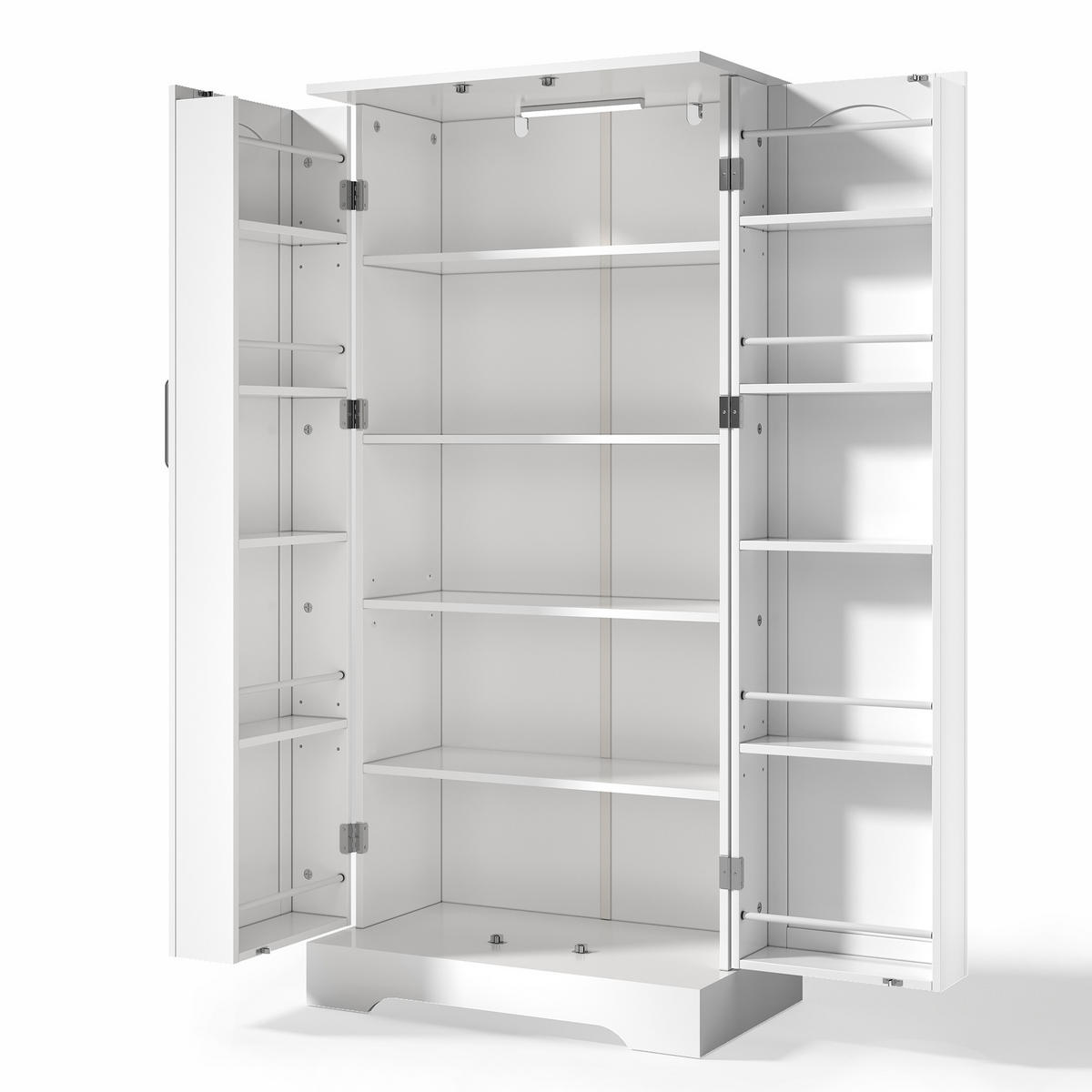 BUFFET 60/35/128 cm Weiß aus MDF mit LED-Sensorleuchte - Weiß, Holzwerkstoff (60/128/35cm) - OKWISH