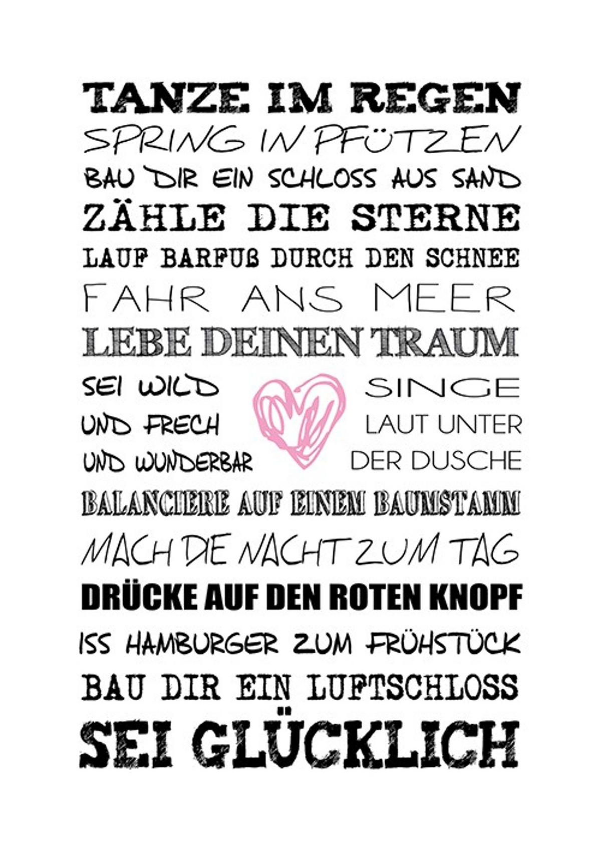 POSTER DIN A4 21x29,7 cm Sprüche Motivation Glück - Weiß, Papier (21/29.7/2cm) - artissimo