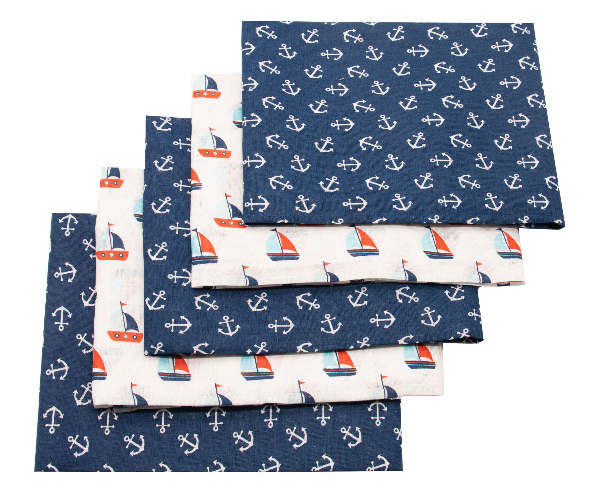 SPUCKTÜCHER, 5er-Set, 80x80 cm, 100% Baumwolle, bunt - Multicolor, Textil (80/80cm) - Zollner