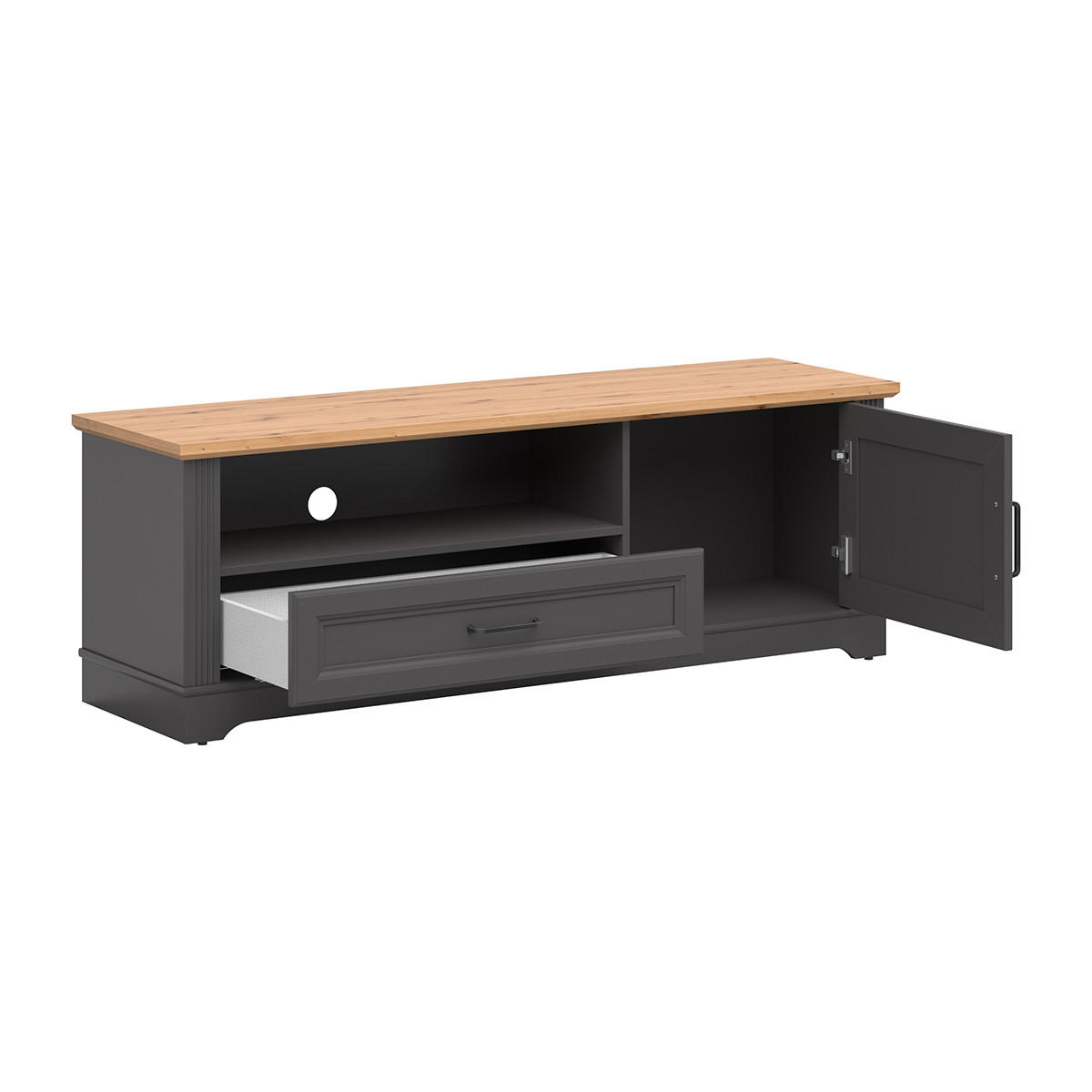 TV-MÖBEL Charlie Grau - Grau, Holzwerkstoff (150/51/42cm) - Petits-meubles