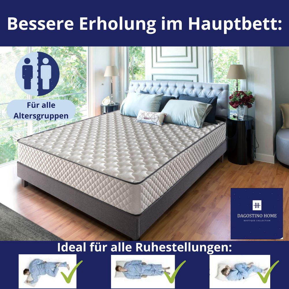 KALTSCHAUMMATRATZE Florida H3/H4 100x200 - Weiß, Textil (100/200cm) - Dagostino Home