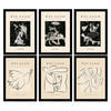 POSTER Set Mit 6 Illustrationen Von Pablo Picasso Schwarz Weiss A3 Schwarzer Rahmen - Schwarz, Papier (29/3cm) - Nacnic