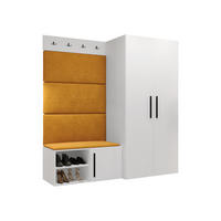 GARDEROBEN-SET Medi I - Schwarz/Orange, Holzwerkstoff/Kunststoff (80/191/50cm) - MIRJAN24