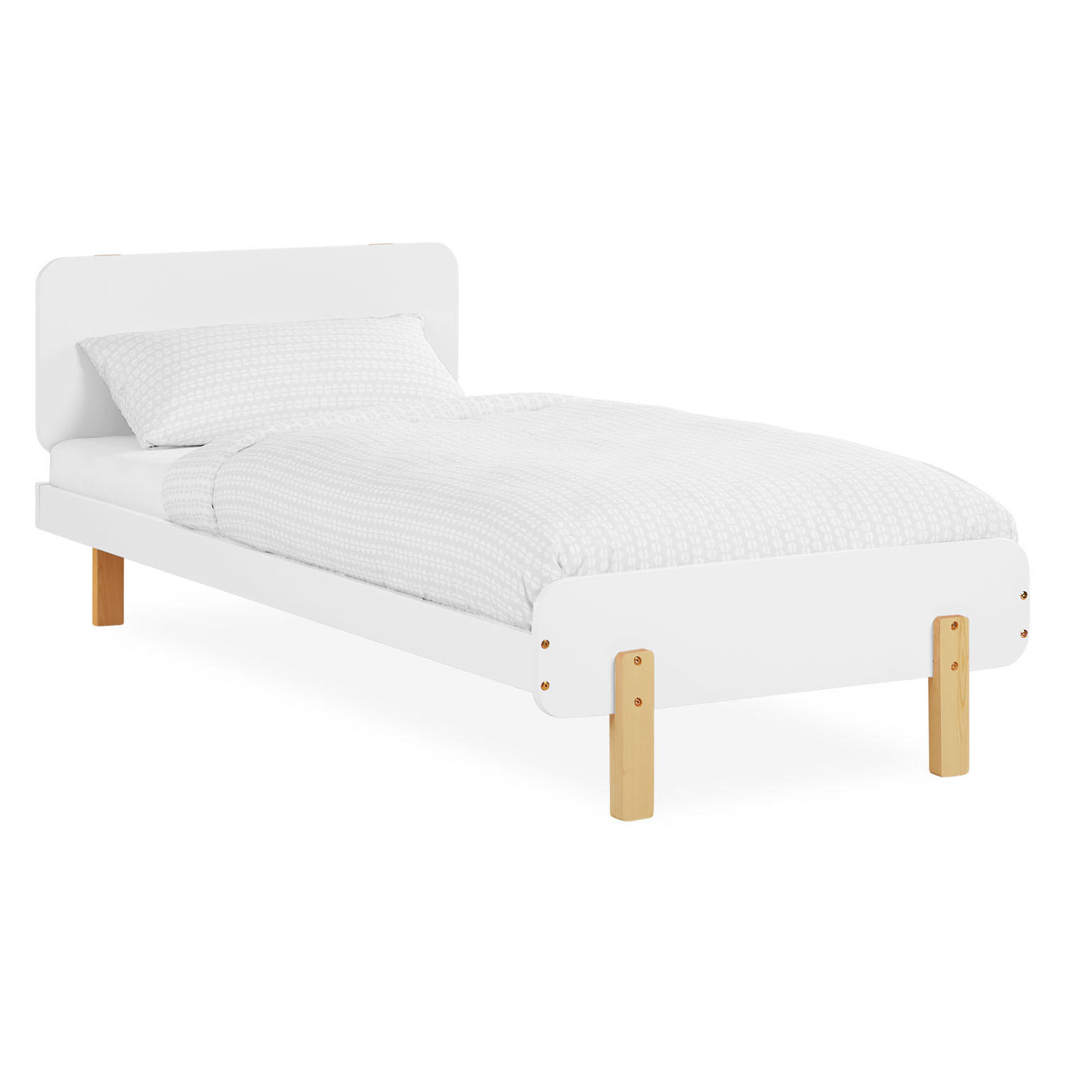 KINDERBETT Weiß 90/200 cm Lattenrost - Weiß, Holz (95/77/209cm) - Homestyle4u