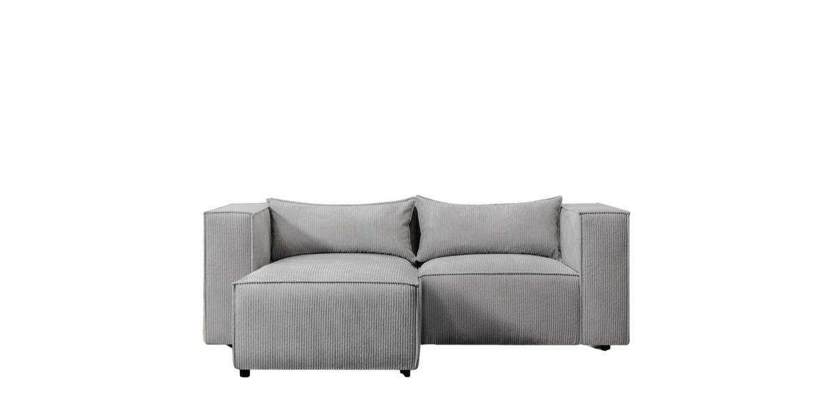 ECKSOFA L-Form Modulo, stoff Lincoln, Grau, Links - Grau, Holz (210/185cm) - Kaiser Möbel