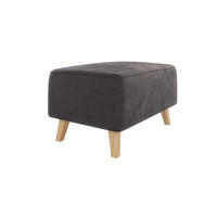 HOCKER Mario Graphit Microfaser - Graphitfarben/Naturfarben, Buchenholz/Textil (95/51/63cm) - S-Style Möbel