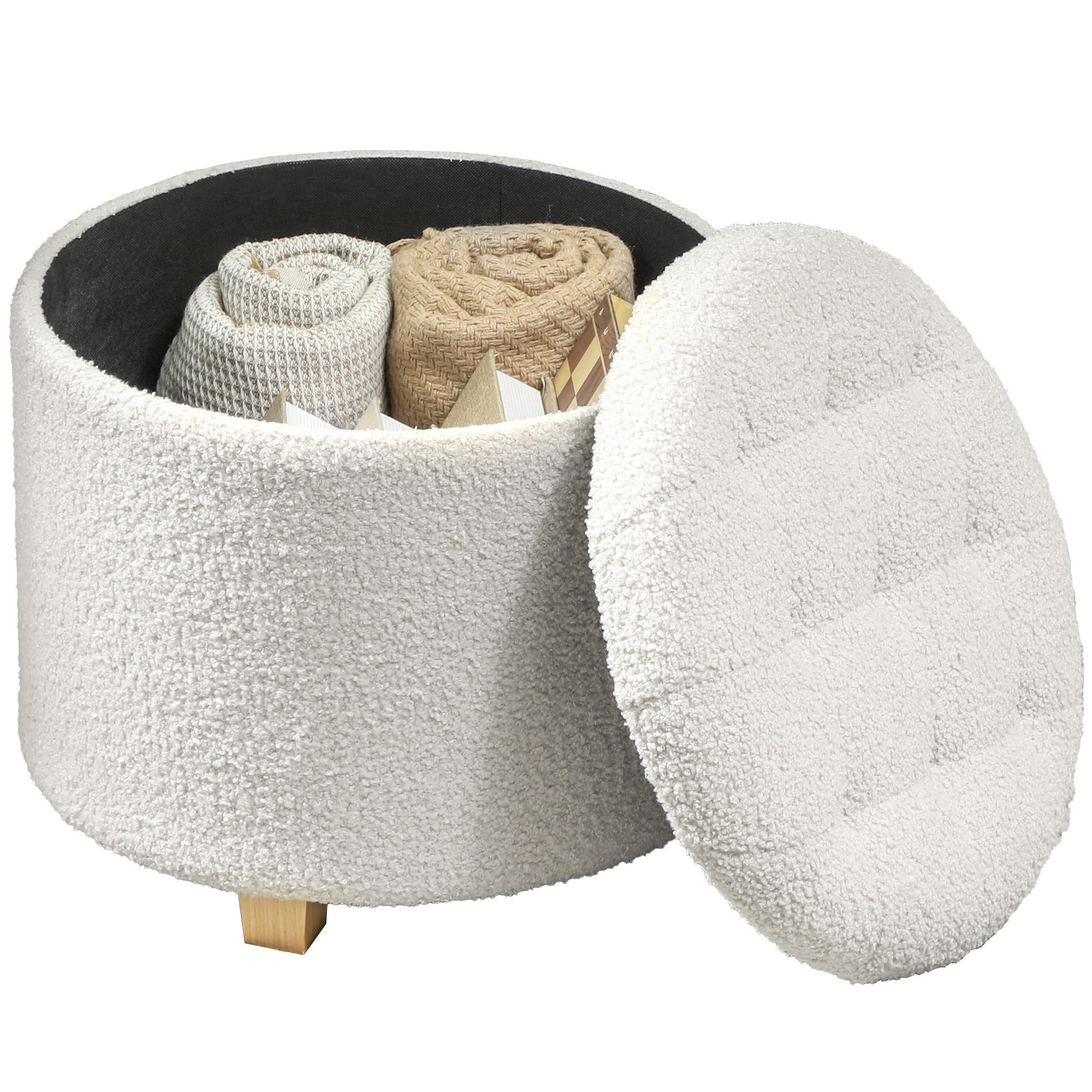 ComfortXL Pouf Weiß 45x41x45 cm