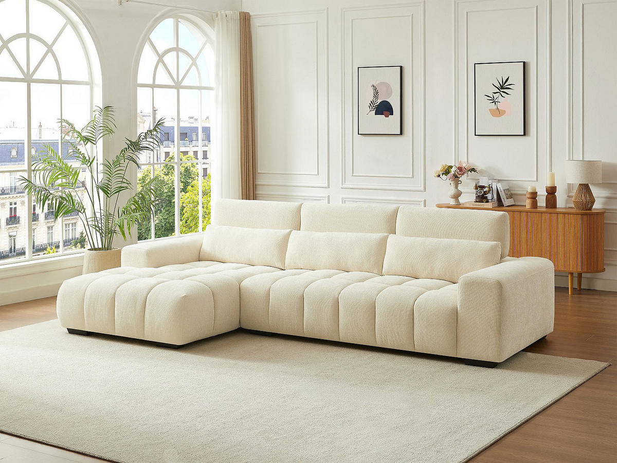 SOFA - 5 Personen - stoff - beige Loponza - Beige, Kunststoff/Textil (183/68/312cm) - Vente-Unique