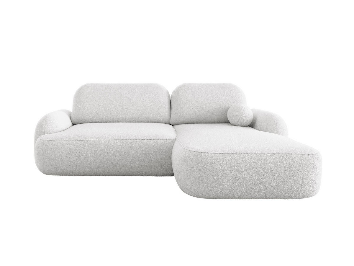 ECKSOFA MIVARO Schlaffsofa Boucle Weiß (RECHTS) - Weiß, Textil (276/176cm) - Luxkor24