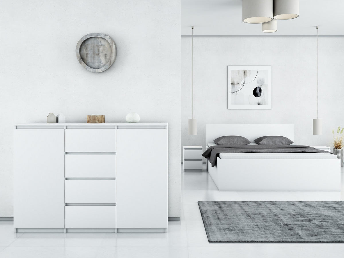 KOMMODE 2d4s 140 weiss - Weiß, Holzwerkstoff (140/99/35cm) - roe furniture