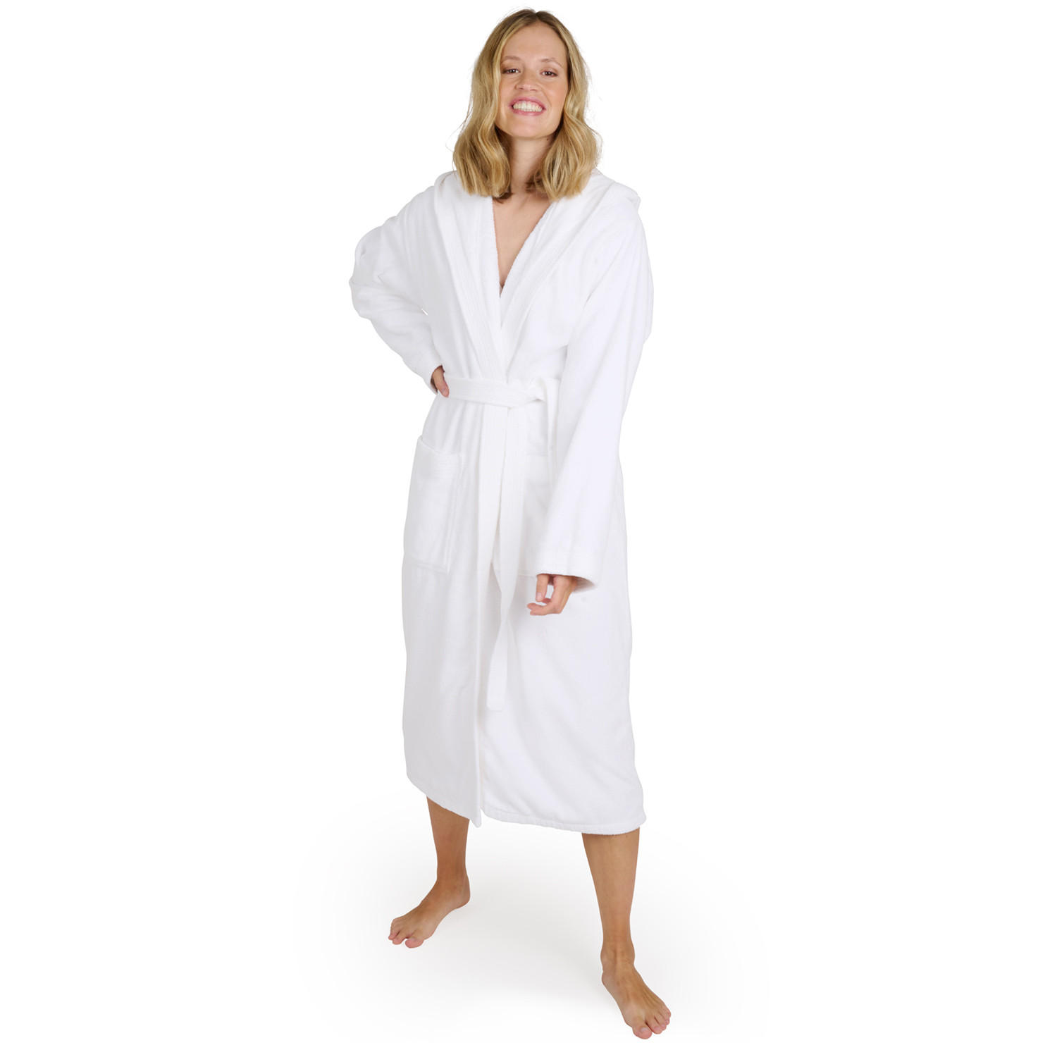 BADEMANTEL Cotton Ida: XL, Weiß - Weiß, Textil (XLnull) - Blumtal