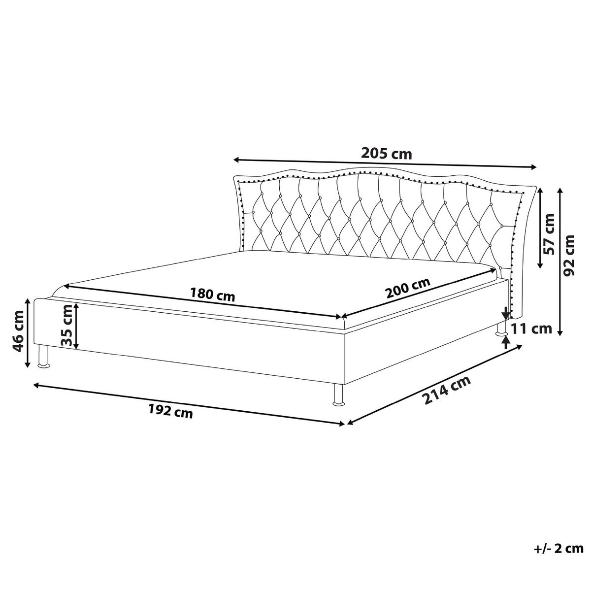 BETT 180/200cm Weiß Metz - Weiß, Textil (180/200cm) - Beliani