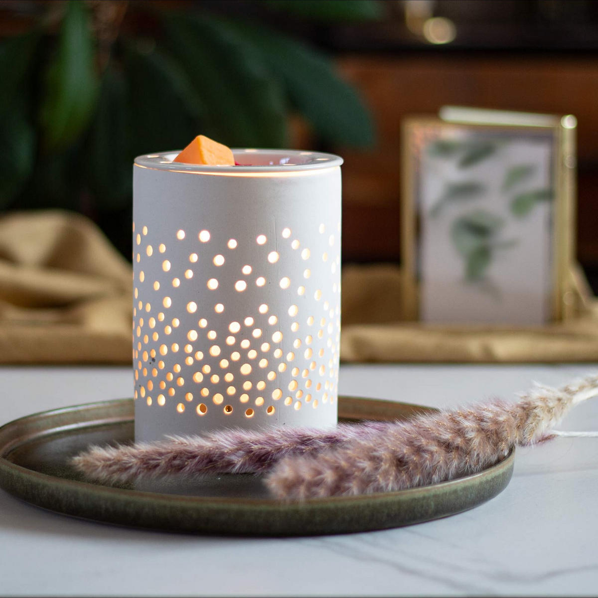 WACHSBRENNER - Weiß, Keramik (10/15/10cm)