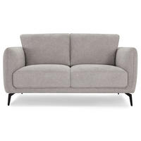ZWEISITZER-SOFA Webstoff Grau - Schwarz/Grau, Textil/Metall (158/85/85cm) - Furnhouse