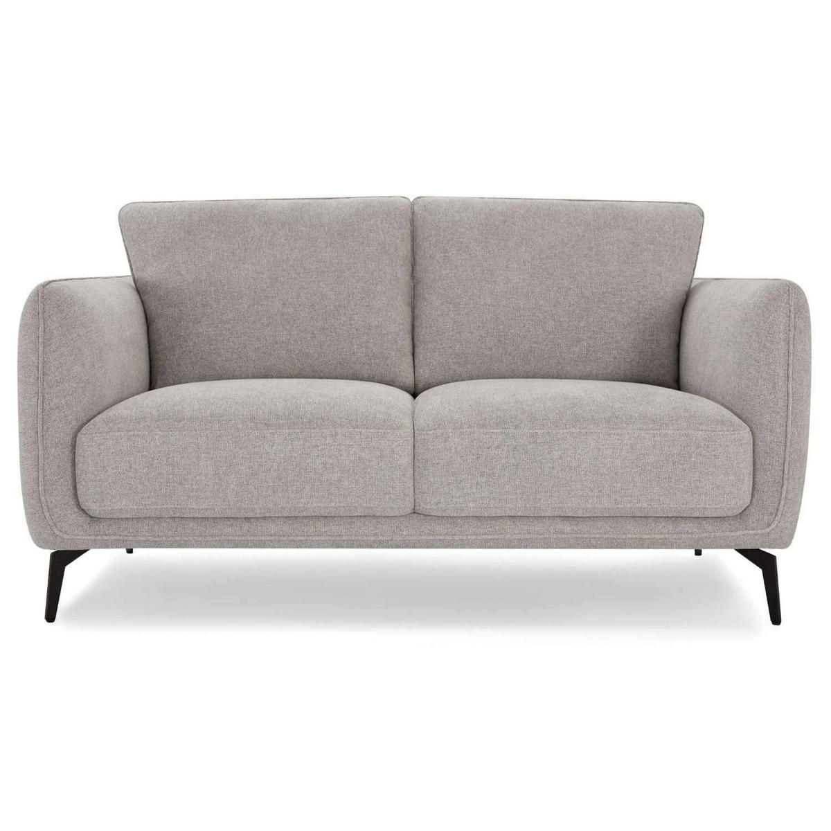 ZWEISITZER-SOFA Webstoff Grau - Schwarz/Grau, Textil/Metall (158/85/85cm) - Furnhouse
