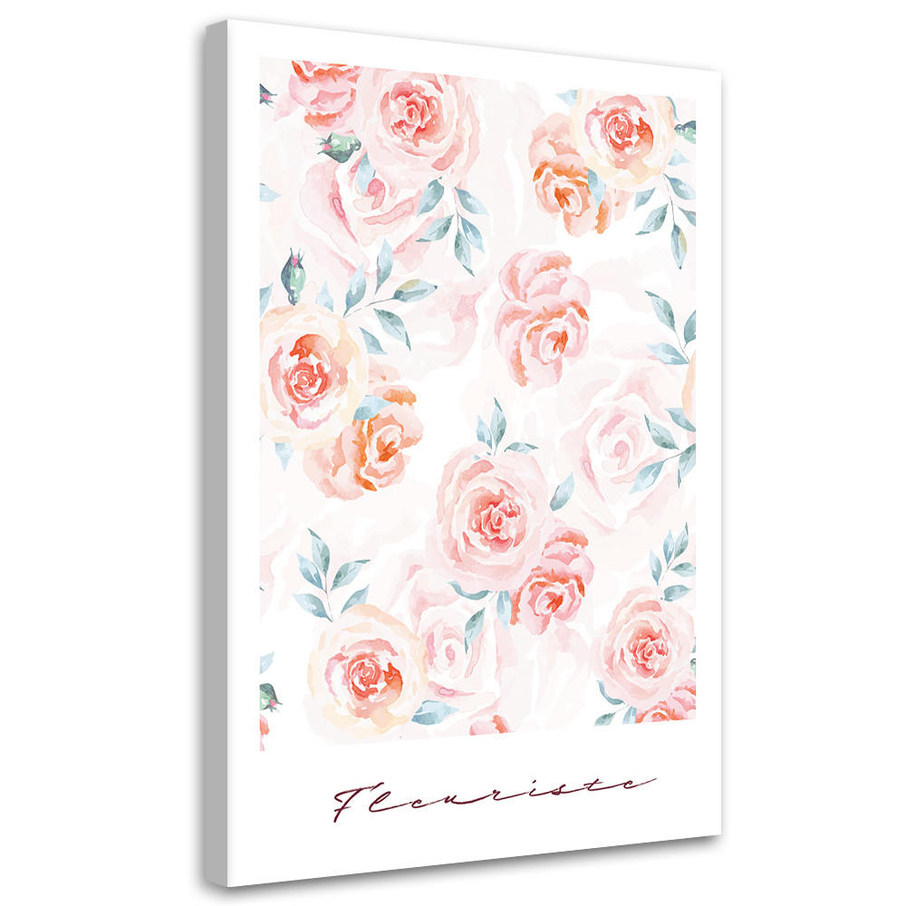 WANDBILD pastellrosen blumen - Pink, Textil (40/60cm) - Feeby