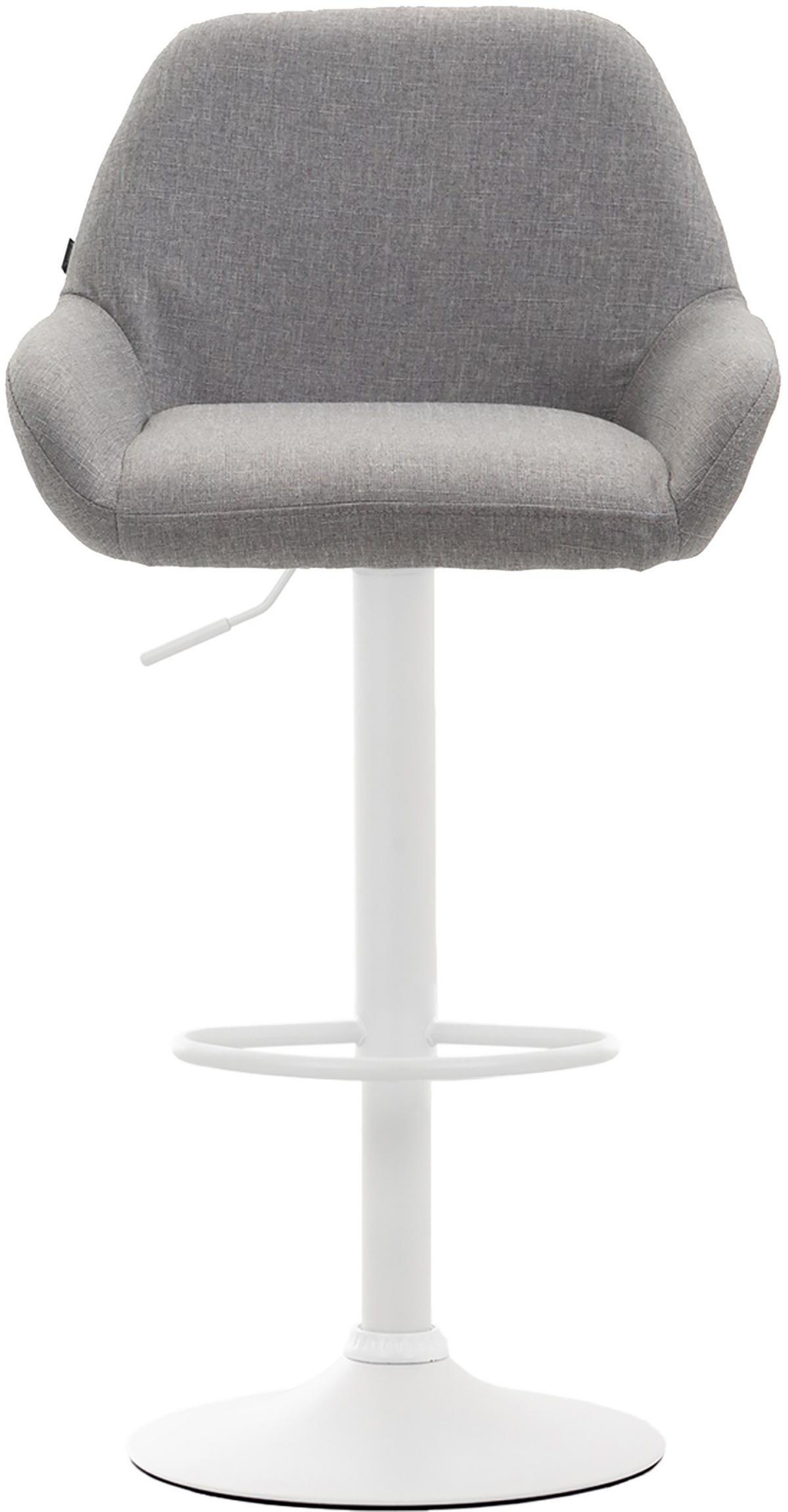 BARHOCKER 2er Set Prag Stoff weiß grau - Weiß/Grau, Textil/Metall (51/109/52cm) - TPFLiving
