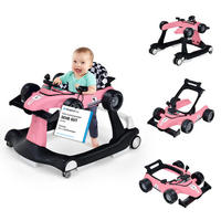 KOČÍK NA CHÔDZU ružový - pink, plast (64/56/73cm) - COSTWAY