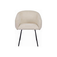 STUHL - 61 cm x 62 cm - Stoff - Cremefarben - NISTOSIA - Creme, Textil (61/78/62cm) - Vente-Unique