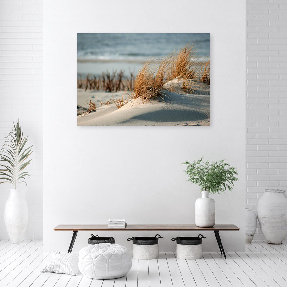 WANDBILD dünen am meer - Beige, Textil (60/40cm) - Feeby