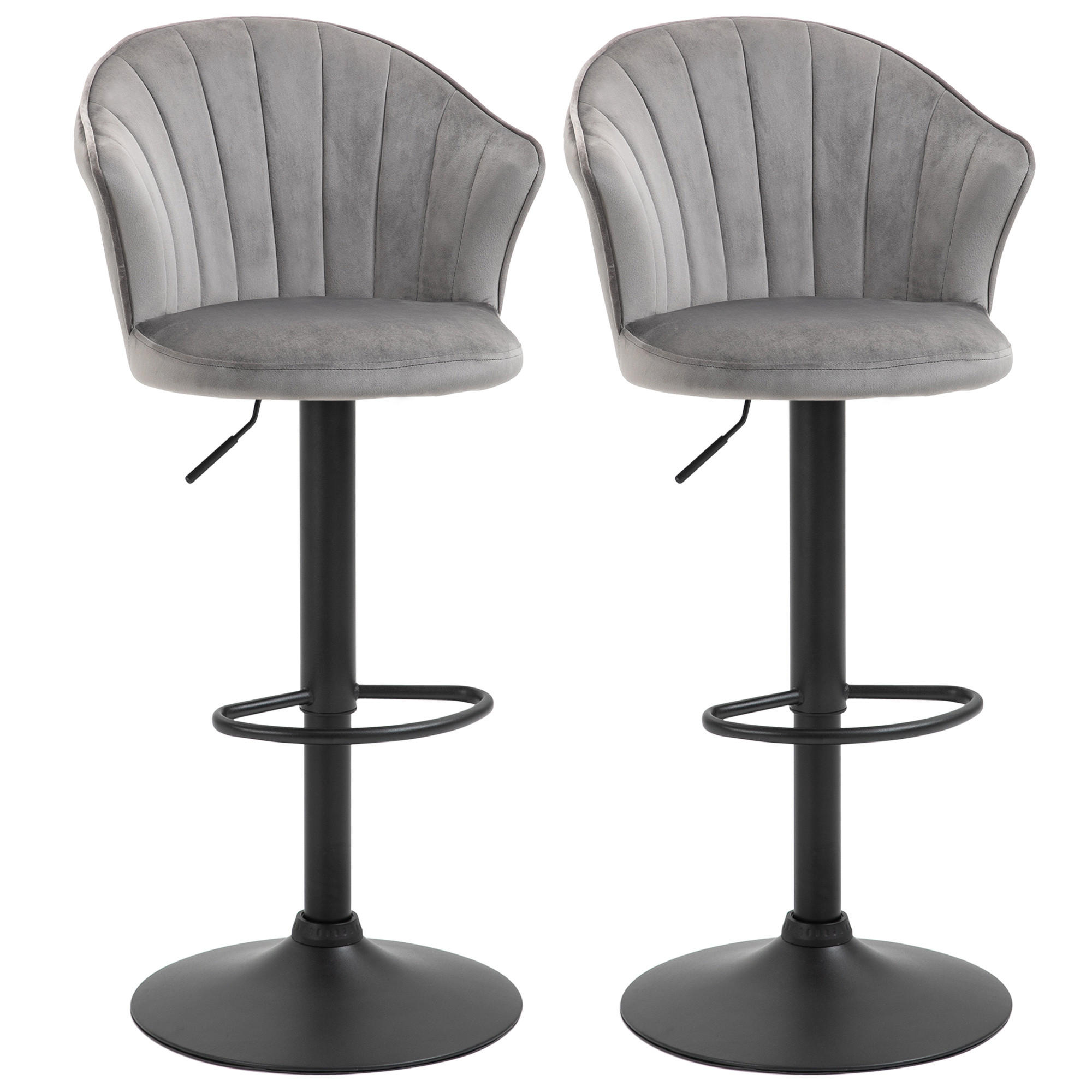 BARHOCKER, Schaumstoff, Stahl, Grau - Grau, Kunststoff (56/111/54cm) - HOMCOM