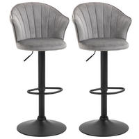 BARHOCKER, Schaumstoff, Stahl, Grau - Grau, Kunststoff (56/111/54cm) - HOMCOM