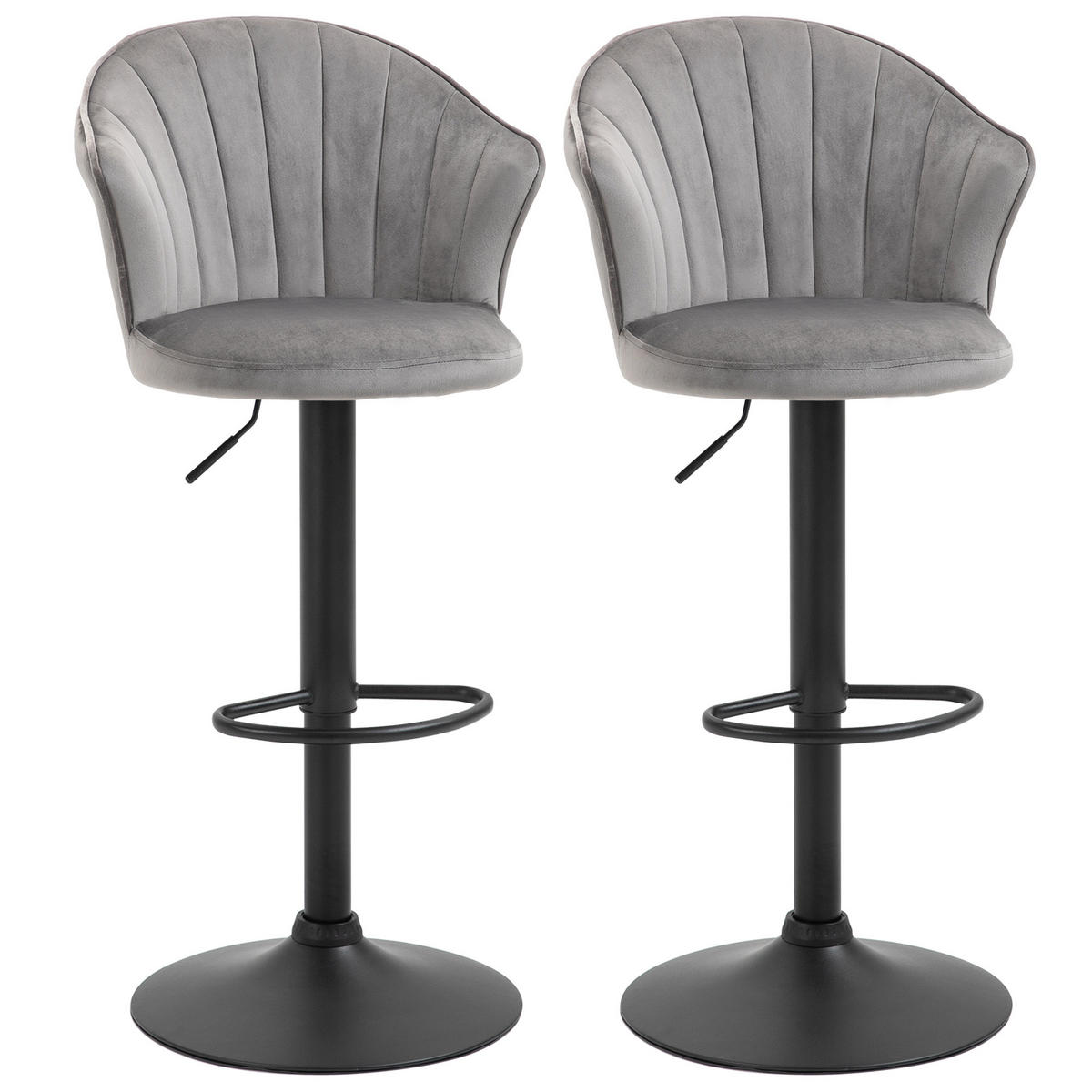 BARHOCKER, Schaumstoff, Stahl, Grau - Grau, Kunststoff (56/111/54cm) - HOMCOM