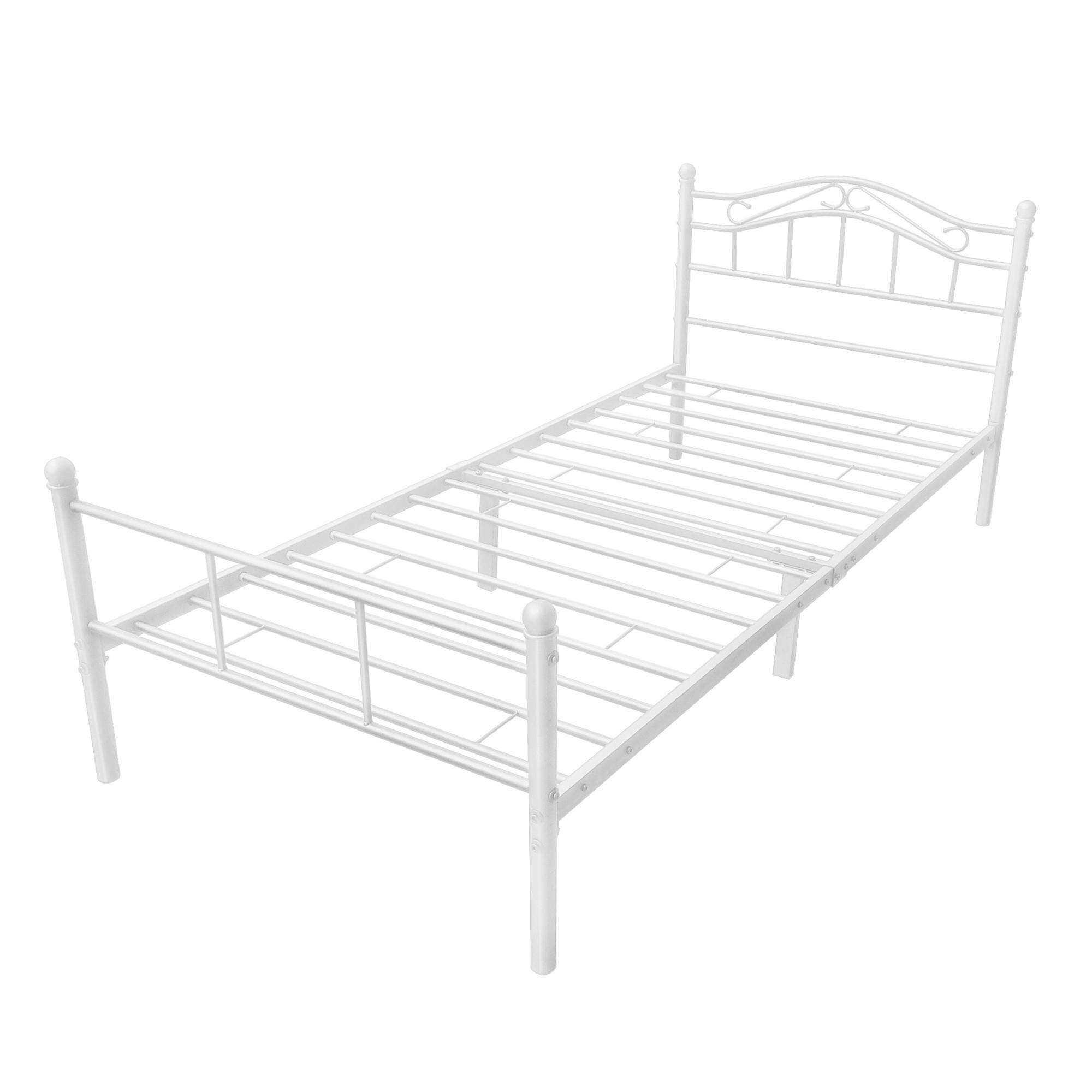 METALLBETT Florenz - Weiß, Metall (120/200cm) - [en.casa]