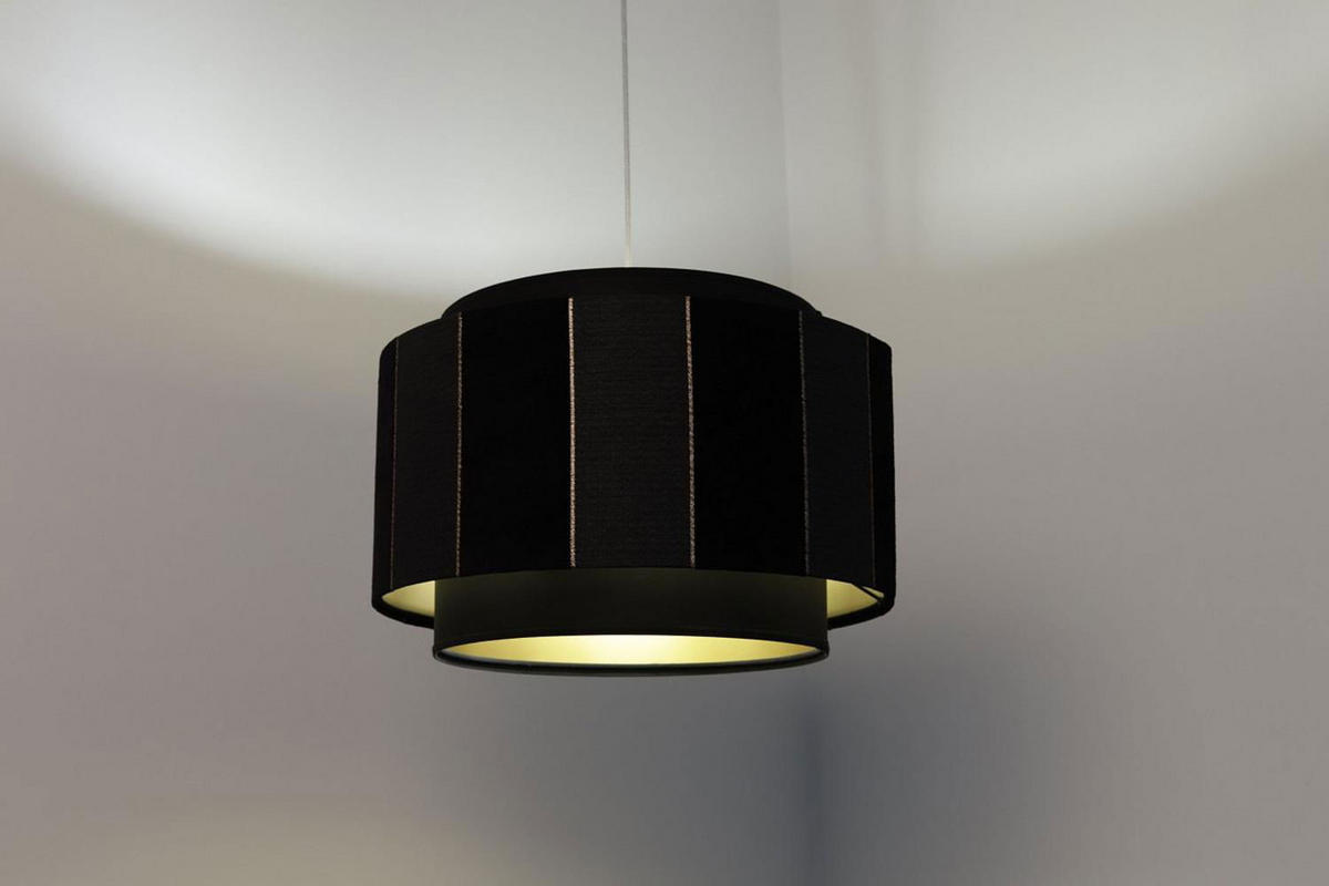 HÄNGELEUCHTE Gold 40/27 cm - Schwarz, Kunststoff (40/1/27cm) - ONZENO