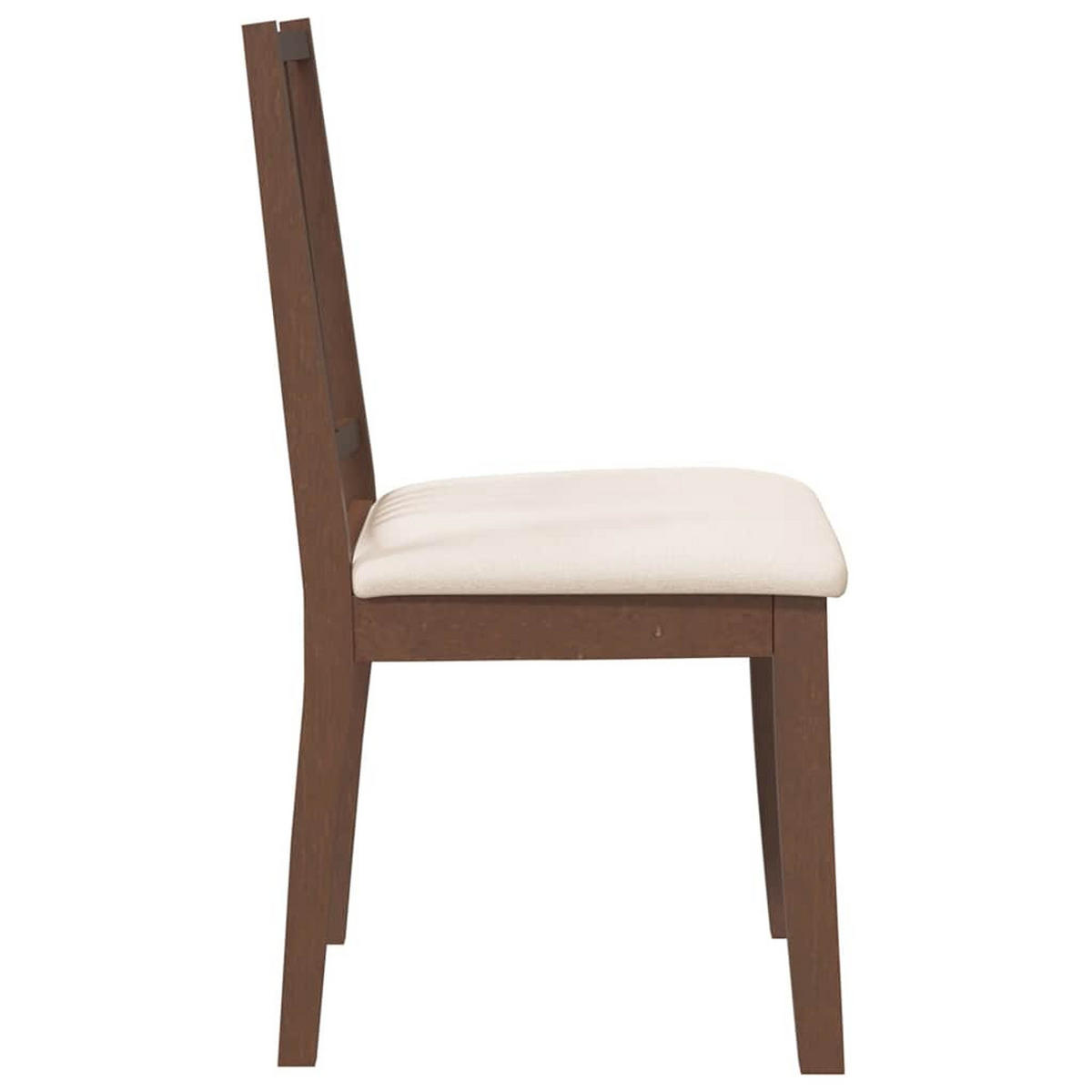 ESSZIMMERSTÜHLE mit Kissen 2 Stk. Braun Massivholz Gummibaum 40*47.5*89cm - Braun/Weiß, Holz (40/89/47.5cm) - ZMH