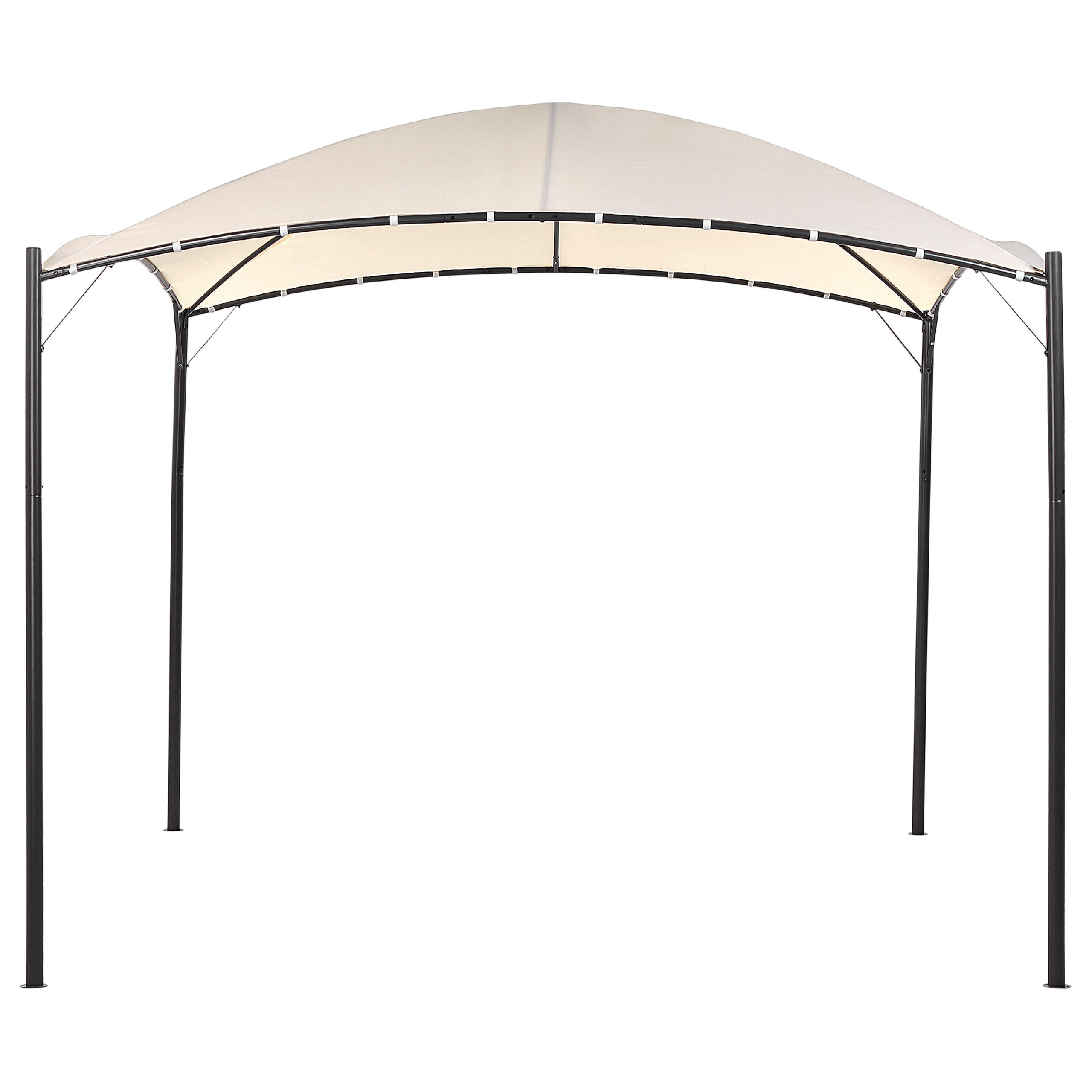 PERGOLA Stahl beige 305/305 cm Vomero - Beige/Schwarz, Kunststoff (305/212/305cm) - Beliani