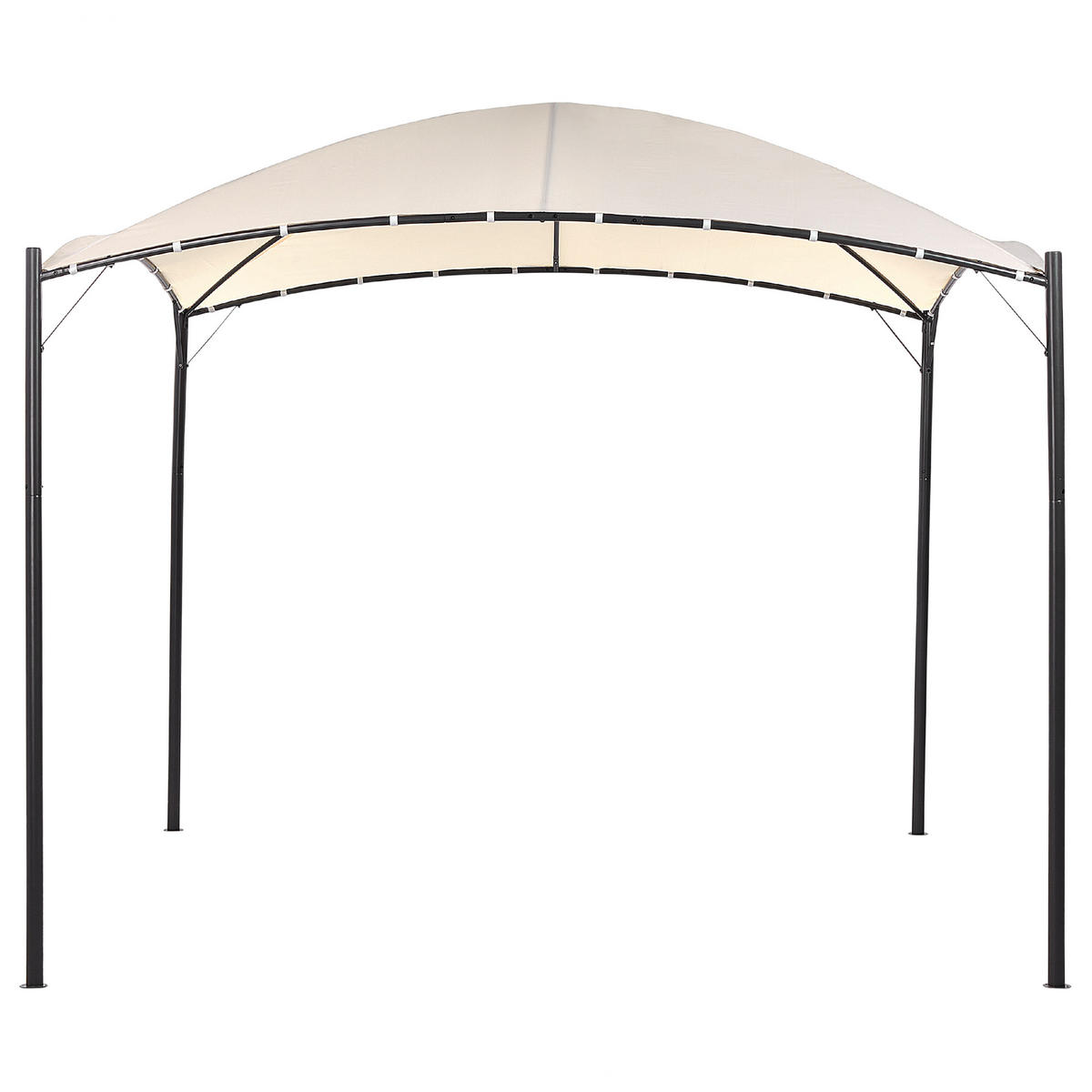 PERGOLA Stahl beige 305/305 cm Vomero - Beige/Schwarz, Kunststoff (305/212/305cm) - Beliani