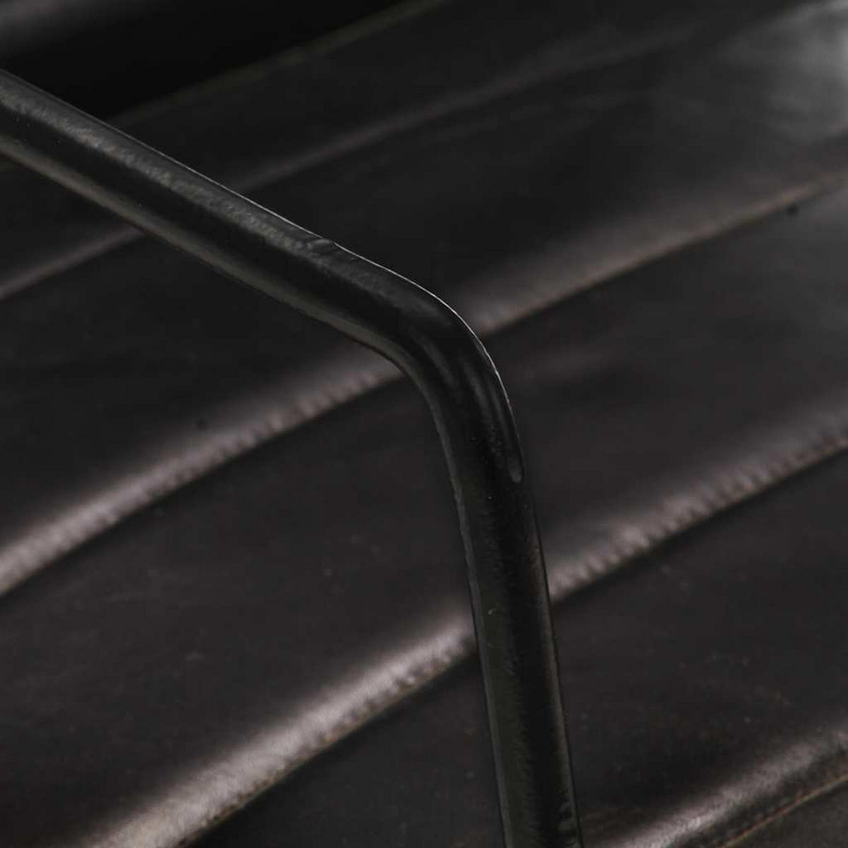 SESSEL Schwarz Echtleder - Schwarz, Leder (70/71/52cm) - vidaXL