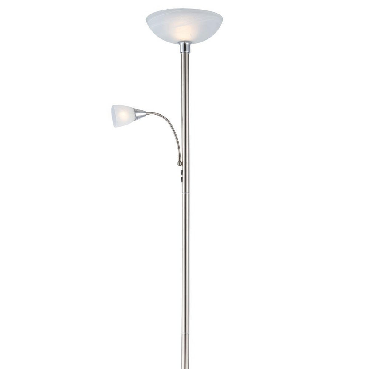 LED STEHLEUCHTE BLADE Silber Nickel Chrom - Silberfarben, Glas (30/30/181cm) - Globo Lighting