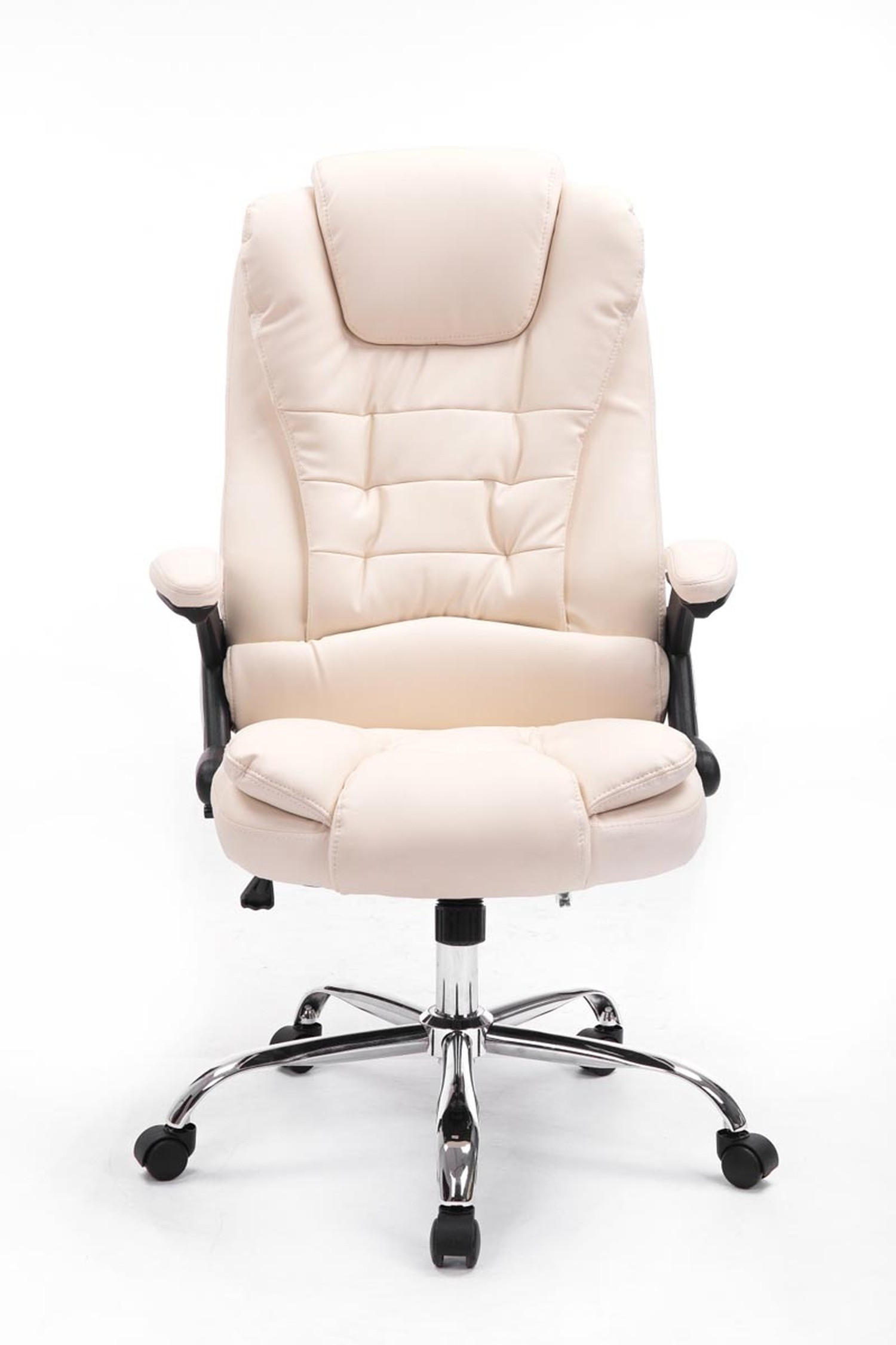 BÜROSTUHL Toronto, Kunstleder Creme - Creme, Textil/Metall (69/123/78cm) - TPFLiving