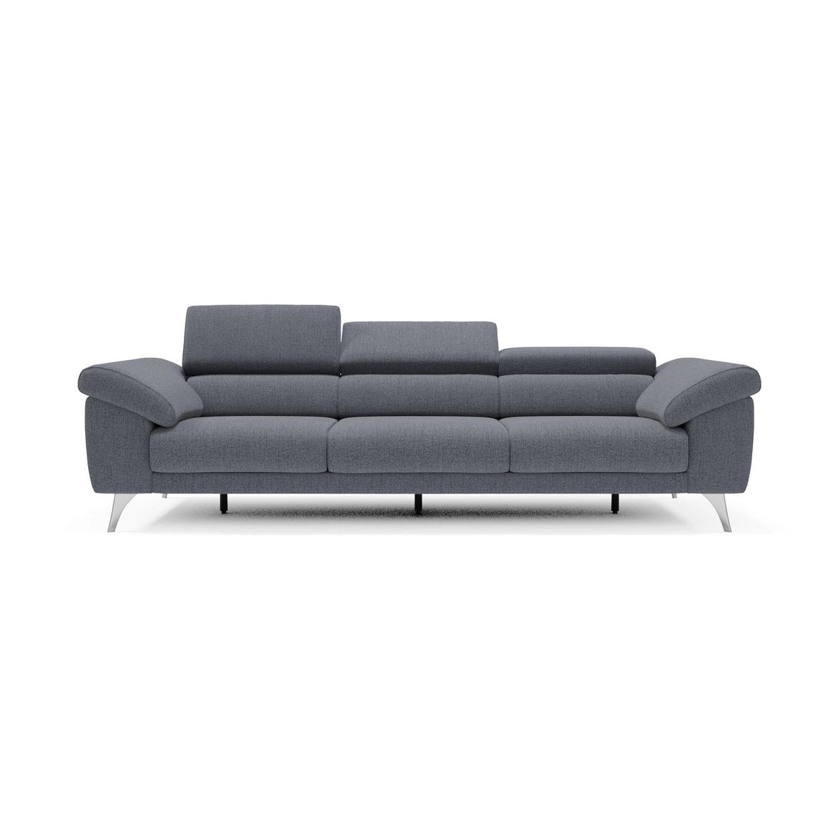 LINEARSOFA Donatello - Graphitfarben, Metall (265/76/102cm) - Divani.store
